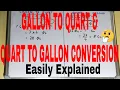 How to convert quart to gallon and gallon to quart Quart to gallon conversion Gallon to quart