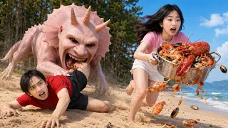 2 Cá Ra Biển Làm Nồi Mì Cay Bất Ngờ Đụng Độ Khủng Long Đầu Người Kinh Dị