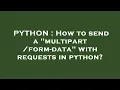 PYTHON How to send a -data with requests in python