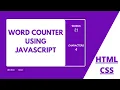 How To Create a Word Counter Using HTML CSS Javascript Live Character Counter