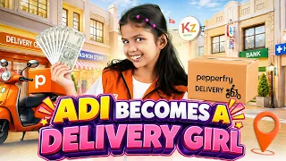 Adi Works as a Delivery Girl & Earns Money 💸|  Family Connection Vlogs at KidZania