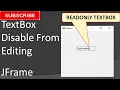 Textbox disable from editing in JFrame