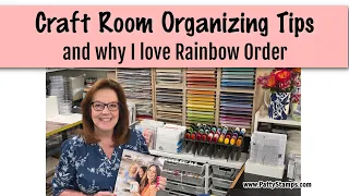 Craft Room organizing in Rainbow Order