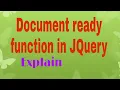 Document ready Function in JQuery what is document ready function why we use it Jquery lec 4