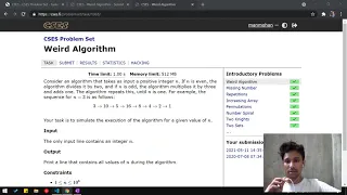 WEIRD ALGORITHM CSES PROBLEM SET