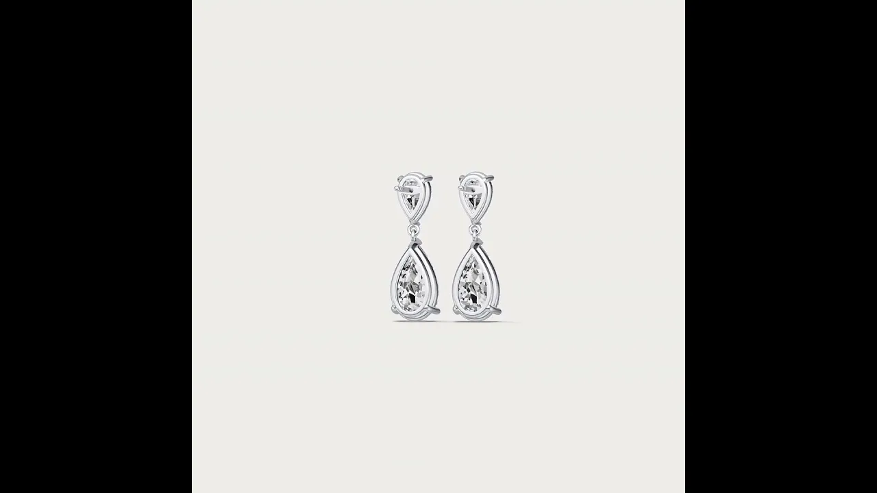 7 CTW Mirror Pear Lab-Grown Diamond Drop Earrings