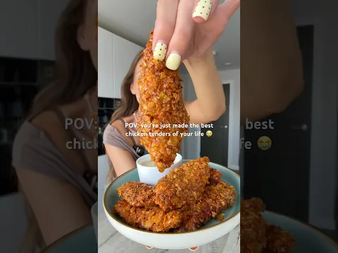 Best chicken tenders EVER 😭 #shorts #food #chicken #lunch