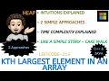 Kth Largest Element in an Array Heap Sorting 2 Approaches Time Complexity Leetcode-215