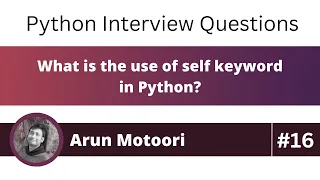 What is the use of self keyword in Python Python Interview Question