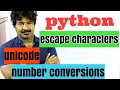Python Programming by Seenusir 5 escape characters unicode number conversion seenusir