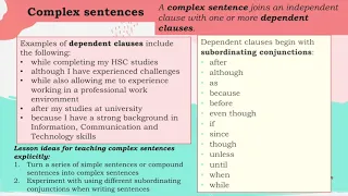 Writing Decoding sentences understanding grammar