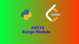 No Sound Leetcode 715 Range Module