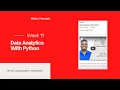 Data Analytics with Python Nptel Week 11 Assignment 11 Solution Answers
