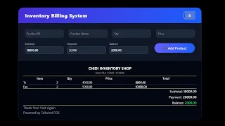 Inventory Management System with Tailwind CSS POS System Tutorial