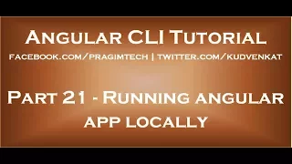 Running angular app locally