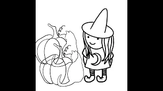 Cute Witch Coloring Page