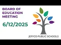 Jeffco Public Schools BoE Live Stream 2025