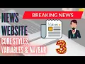 Core Styles Variables Navbar - 4 NEWS WEBSITE HTML CSS CRASH COURSE Full Tutorial