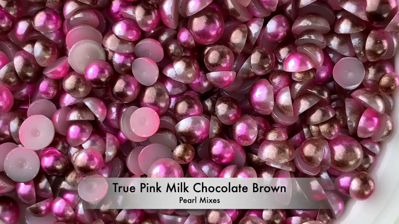 Gradient Flatback Pearls - True Pink & Milk Chocolate Brown