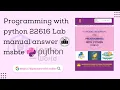 Programming with python lab manual answer 22616 PWP Solved manual solution msbte
