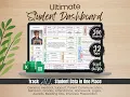 Student Dashboard Teacher Data Tracker Google Sheets Excel Spreadsheet Teacher Planner