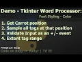 Demo Python Tkinter Text Widget Font Styling 2