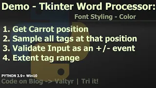 Demo Python Tkinter Text Widget Font Styling 2