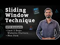 Sliding Window Technique in Java Max Subarray Real Website Visitors Example DSA Placement