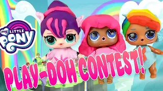 LOL Surprise Dolls My Little Pony Play-Doh Contest! Featuring Sugar and Spice! | LOL Dolls Families