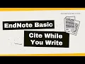EndNote Basic Cite While You Write CWYW