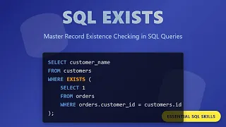 SQL EXISTS Explained Check Record Existence Like a Pro