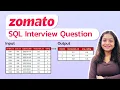 Zomato SQL Interview Question Medium Level