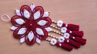 ✨ DIY Woolen Wall Hanging Using Old Metal Bangles | Beautiful Home Decor Idea 🧶🌸