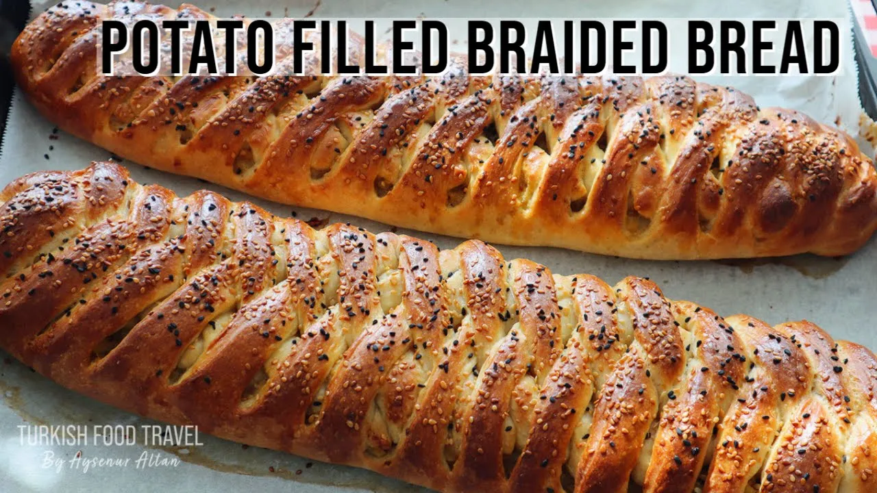 Turkish Braided Bread "Poaa" With Potato Filling - Vegan Friendly