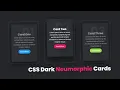 CSS Dark Neumorphism Cards Using Html CSS with Hover Effects CSS UI Design Tutorial