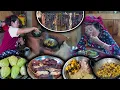 Download Lagu Buff Meat \u0026 Squash Mix Fry Recipe in the village kitchen | New Nepali Village food Vlog #buffdrymeat