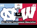 #8 North Carolina vs #9 Wisconsin - NCAA Basketball 10 Simulation!