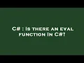 C Is there an eval function In C