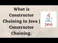 What is Constructor Chaining in Java Constructor Chaining
