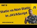 - Static Concept in JavaScript