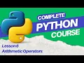 Python Arithmetic Operators Python Tutorial for Beginners Python Complete Course