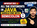 144 All the statements in Java should end with semicolon symbol Selenium Java 2026