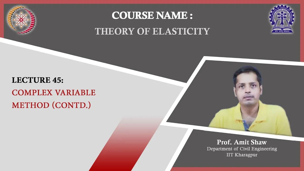 Lecture 45: Complex Variable Method (Contd.)