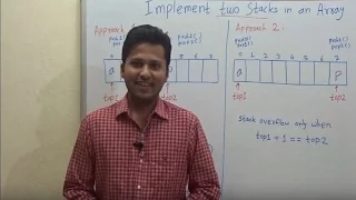 Implement two stacks in one array Algorithm