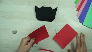 Let's create a black cat together using A4 colored paper!