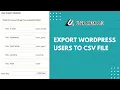How to Export WordPress Users to CSV File User Meta Pro