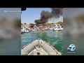 Powerboat goes up in flames in Dana Point ABC7