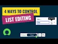 ServiceNow 4 Ways to Control List Editing