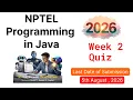 NPTEL Programming in Java - Week 2 Quiz Answers 2026 Verified by Chatgpt Gemini AI Copilot