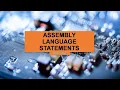 Lecture 26 Assembly Language Statements